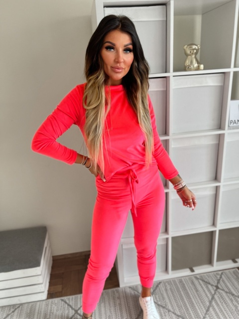 Welurowy komplet dresowy NATANIEL I lollipop I kieszonka I one size