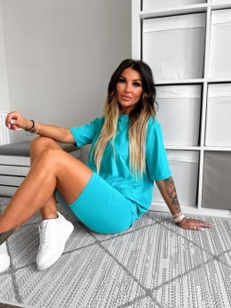 Bawełniany komplet ROSS | morski | t-shirt+krótkie spodenki | rozmiar uniwersalny