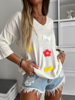 Sweterek wiosenny CANDYPOP | biały | one size