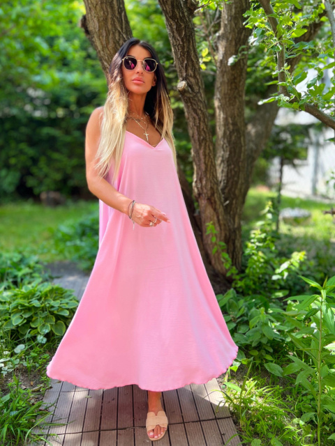 Letnia sukienka SAMANTHA | wata cukrowa | odkryte ramiona | rozmiar uniwersalny