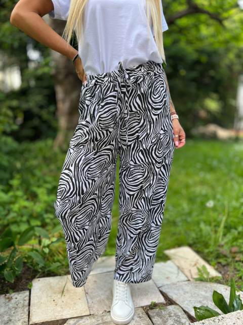 Spodnie typu palazzo DYLAN | zebra | one size