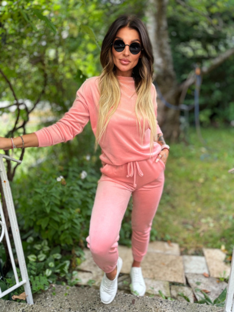 Welurowy komplet dresowy VITO I grapefruit I one size