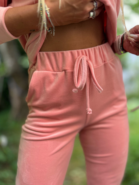 Welurowy komplet dresowy VITO I grapefruit I one size